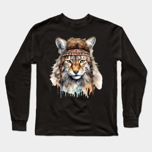 Watercolor Boho Lynx Long Sleeve T-Shirt